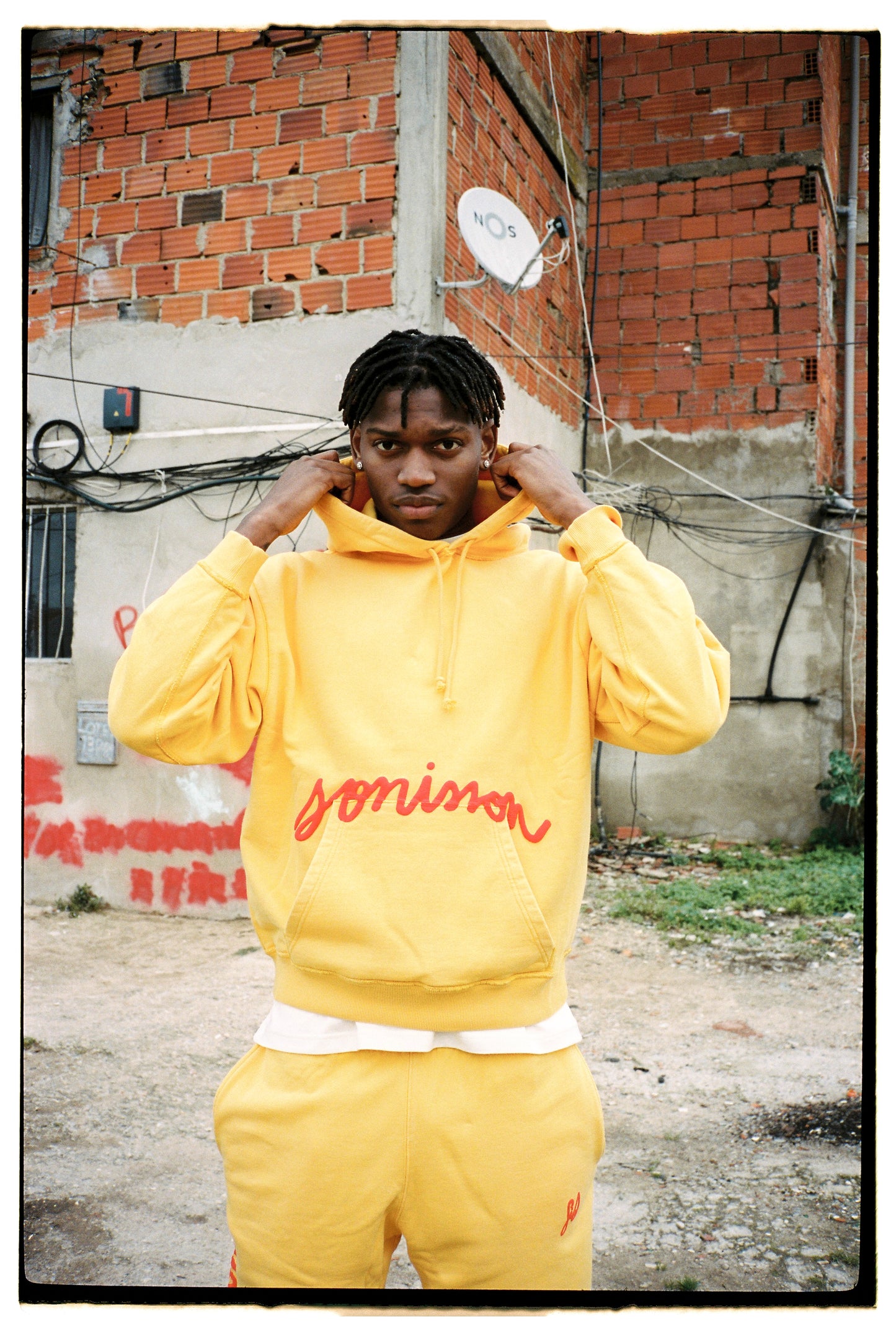 YELLOW WASHED HOODIE