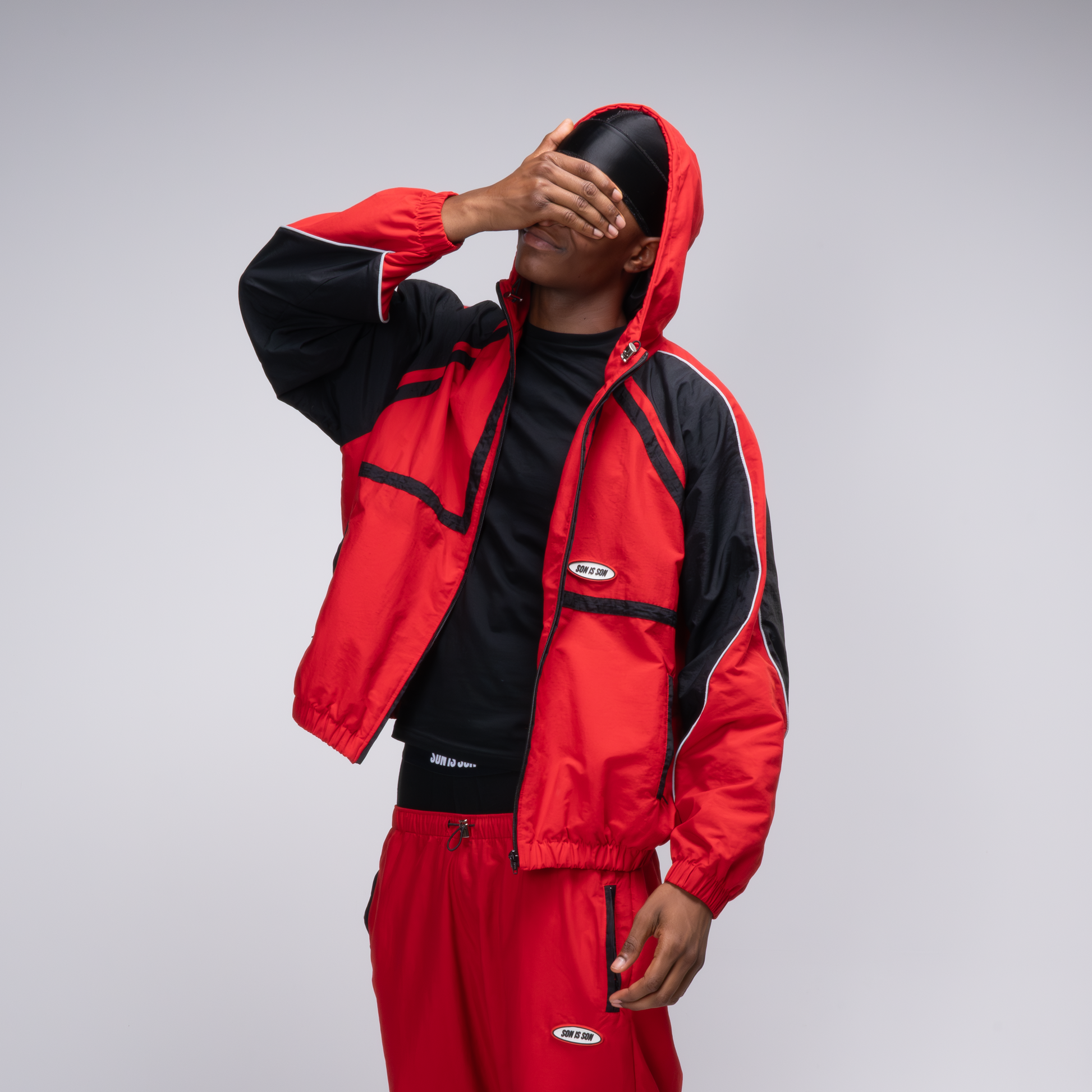 LYFT 2LINE OVERSIZE TRACK JACKET V.2 RED Men's Moisture LYFT 2LINE OVERSIZE TRACK JACKET V.2 RED Men's Moisture